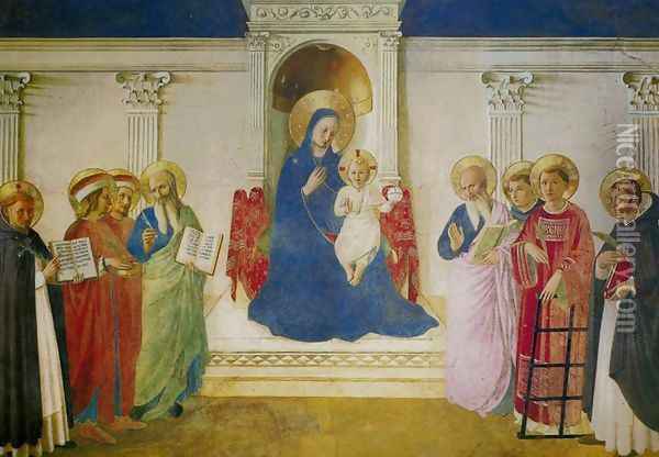 Sacra Conversazione (Madonna of the Shadows, Madonna delle Ombre) Oil Painting - Angelico Fra