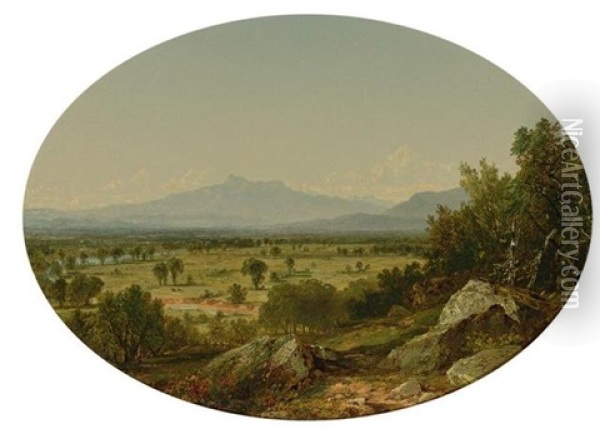 Landscape: Mount Chocorua From Conway Oil Painting - John Frederick Kensett