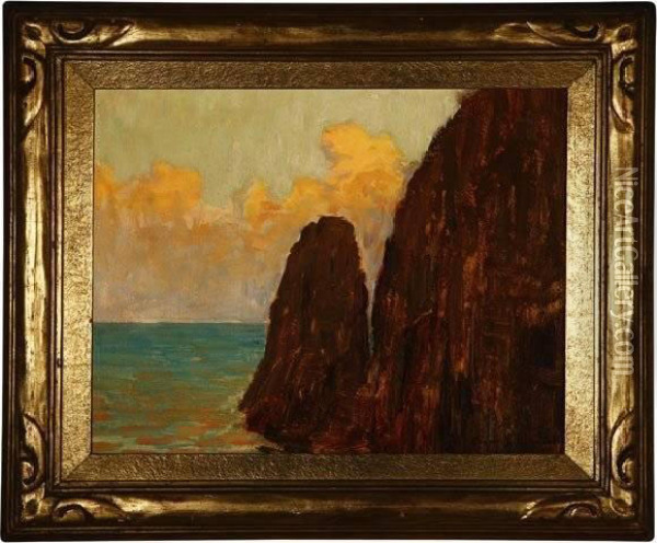 Catalina Cliffs Oil Painting - Granville Redmond