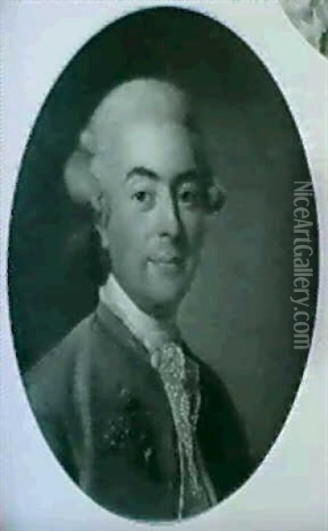 Portrait De Monsieur De La Haye,                            Fermier General Du Roi Guillotine En 1793 Oil Painting - Alexander Roslin