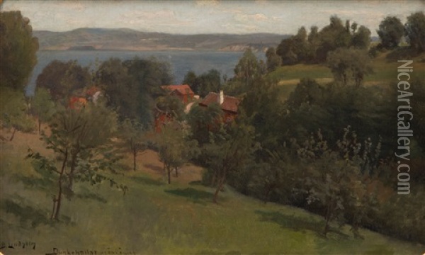 Landscape From Dunkehalla Jonkoping Oil Painting - Berndt Adolf Lindholm