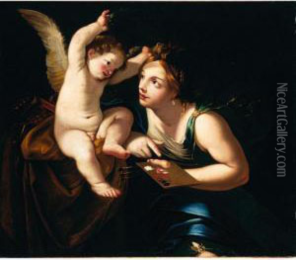 Allegoria Della Pittura Oil Painting - Francesco Giovanni Gessi