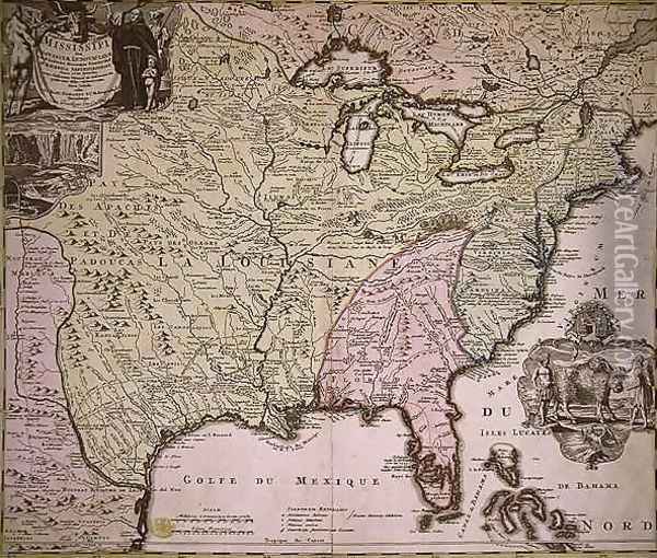 Map of Louisiana and Mississippi Oil Painting - Johann Baptist Homann