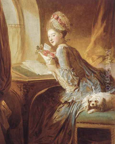 The Love Letter 1770s Oil Painting - Jean-Honore Fragonard