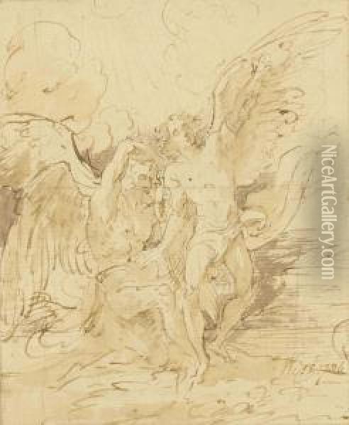Daedalus And Icarus Oil Painting - Benjamin West