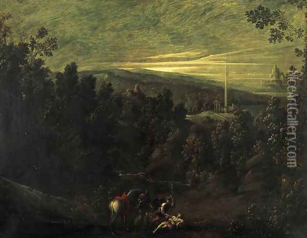 Landscape with the Good Samaritan Oil Painting - Giovanni Andrea Donducci (see MASTELLETTA)