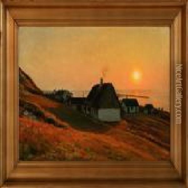 Evening Sun Abovetisvilde, Denmark Oil Painting - Albert Edward Wang
