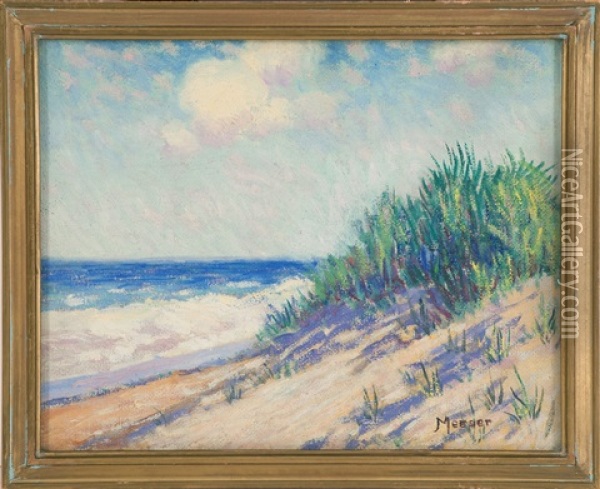 Cape Cod Dunes, Likely Provincetown, Massachusetts Oil Painting - Lillian Burk Meeser