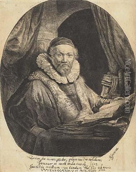Jan Uytenbogaert, Preacher Of The Remonstrants Oil Painting - Rembrandt Van Rijn