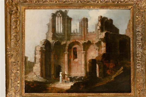 Ruine Einer Gotischen Kathedrale Oil Painting - Ludwig Kohl
