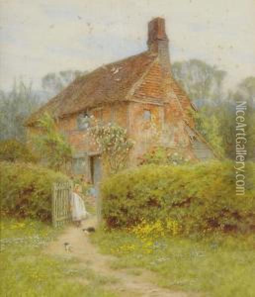 Cowdray Cottage, Midhurst Oil Painting - Helen Mary Elizabeth Allingham