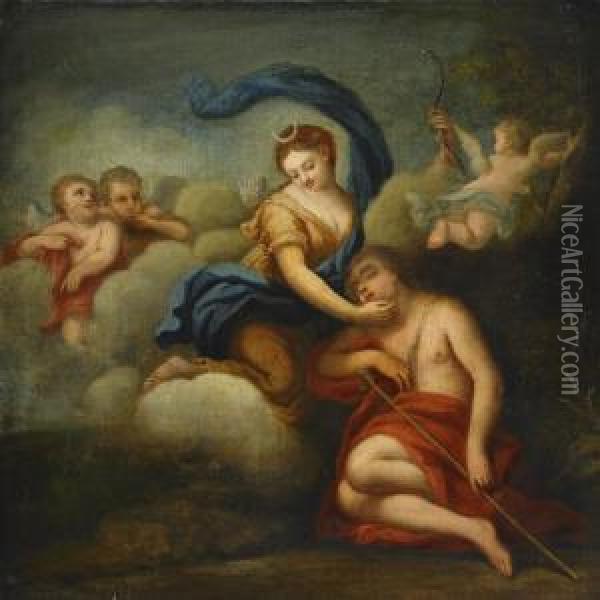 Diana Liggande Pa Ett Moln Oil Painting - Giovanni Gioseffo da Sole