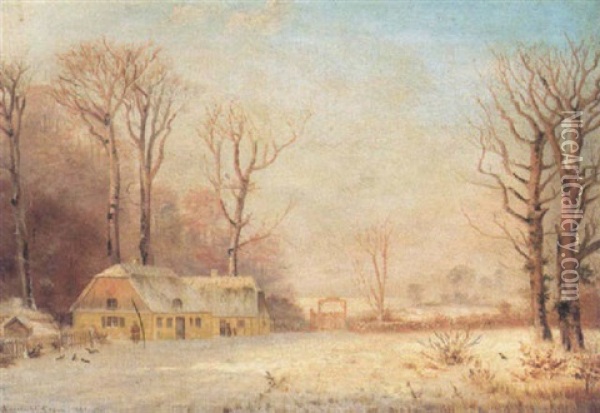 Vinterdag I Jaegersborg Dyrehave Oil Painting - Nordahl (Peter Frederik N.) Grove