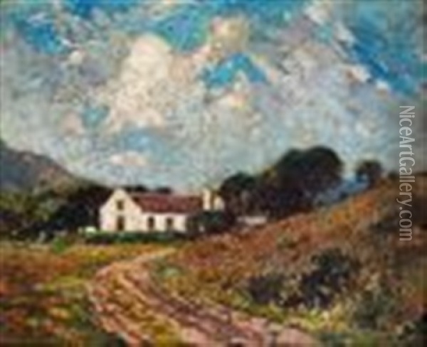 Farm Near Somerset Oil Painting - Robert Gwelo Goodman