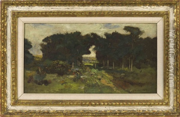 A Path Through The Woods Oil Painting - George William Whitaker
