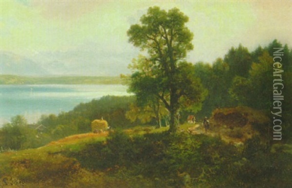 Am Chiemsee Oil Painting - Ludwig Sckell