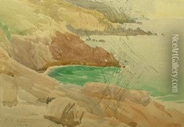 Ra Rba Roi Rp -- West Country Coastal Landscape Oil Painting - Reginald Grenville Eves