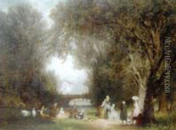 Afternoon Outing Oil Painting - Johann Friedrich Hennings
