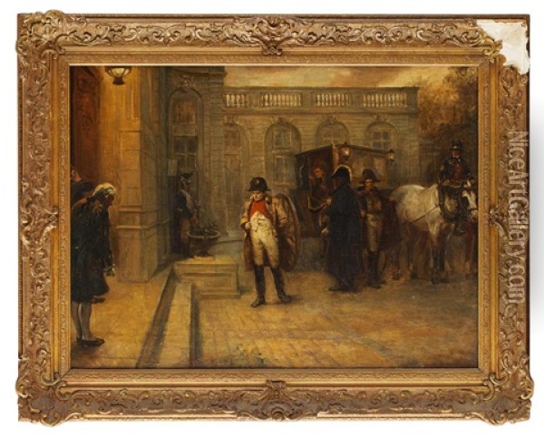 Napoleon Returning To The Elysee Palace After Waterloo Oil Painting - Robert Alexander Hillingford