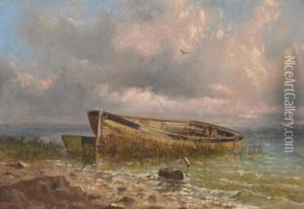 Boat On A Beach Oil Painting - Robert Swain Gifford
