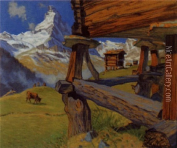 Bei Zermatt Oil Painting - Waldemar Theophil Fink