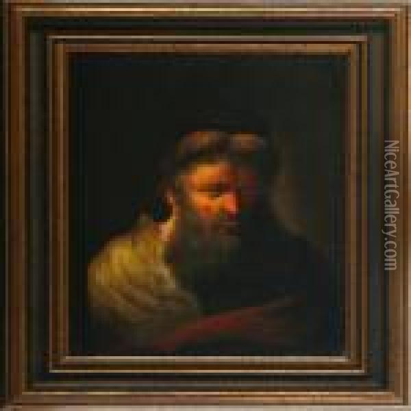 A Portrait Of A Bearded Man Oil Painting - Christian Wilhelm Ernst Dietrich