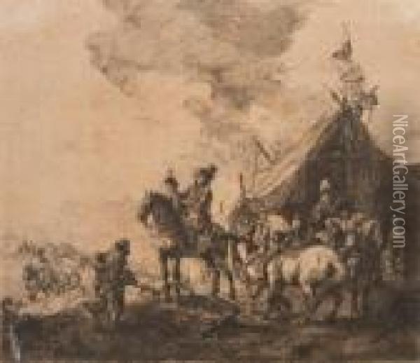 Accampamento Di Soldati Oil Painting - Rembrandt Van Rijn