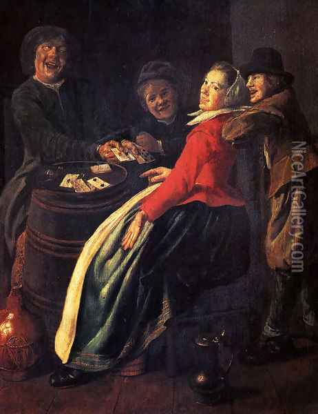 A Game Of Cards Oil Painting - Judith Leyster