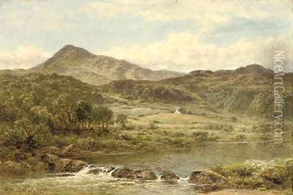 Moel Siabod from below Capel Curig Oil Painting - Benjamin Williams Leader