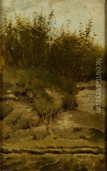 Landscape With River Oil Painting - Henryk Grabinski