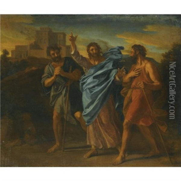 The Road To Emmaus Oil Painting - Francois (Van Hamken) Verdier