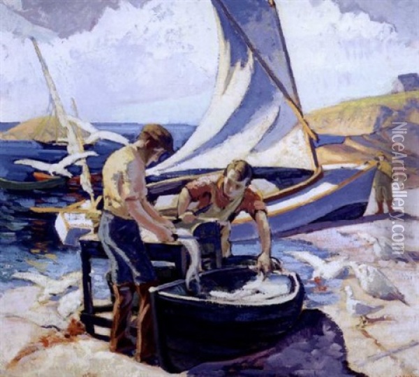 On The Beach Oil Painting - Abraham Jacob Bogdanove