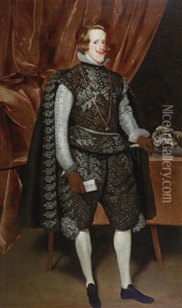 A Portrait Of King Philip Iv Of Spain Oil Painting - Diego Velazquez