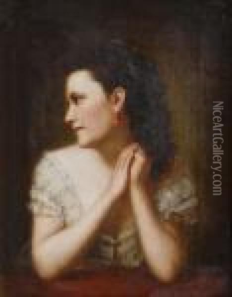A Roman Beauty Oil Painting - John William Waterhouse