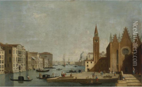 View Of The Grand Canal From Santa Maria Carita To The Bacino Di San Marco Oil Painting - (Giovanni Antonio Canal) Canaletto