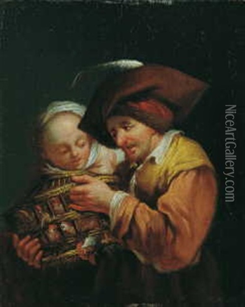 Der Geflugelhandler Oil Painting - Christian Wilhelm Ernst Dietrich