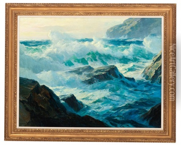 Seascape With Reef Oil Painting - Howard Smith