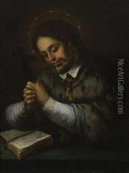 Hl. Johannes Nepomuk Im Gebet Oil Painting - Johannes Kuveenis I