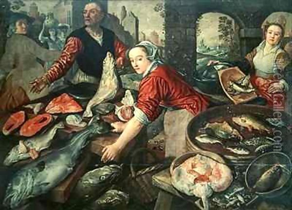 The Fish Market Oil Painting - Joachim Bueckelaer