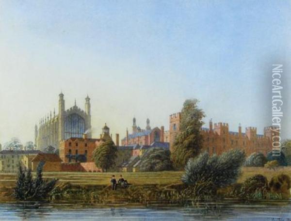 View Of Eton College Oil Painting - George Pyne