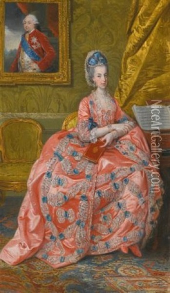 Portrait Of The Archduchess Maria Amalia Of Austria, Duchess Of Parma Oil Painting - Johann Joseph Zoffany