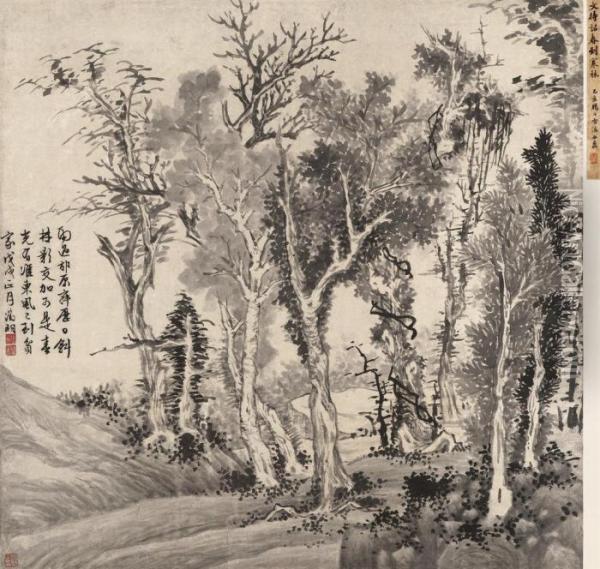 Forest In Early Spring Oil Painting - Zhengming Wen
