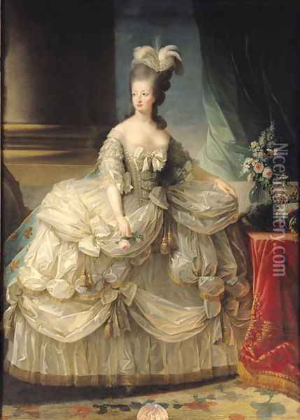Marie Antoinette 1755-93 Queen of France, 1779 Oil Painting - Elisabeth Vigee-Lebrun