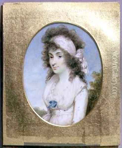 Portrait Miniature of Lydia or Elizabeth Hunt Oil Painting - Henry Edridge