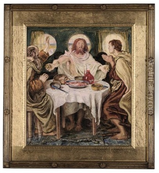 The Supper At Emmaus And How It Was Known Of Them By Breaking Of Bread Oil Painting - Ford Madox Brown