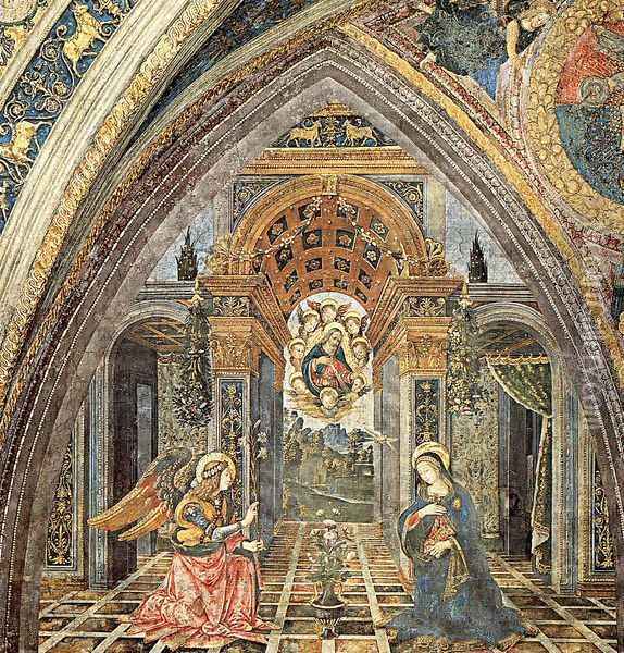 The Annunciation Oil Painting - Bernardino di Betto (Pinturicchio)