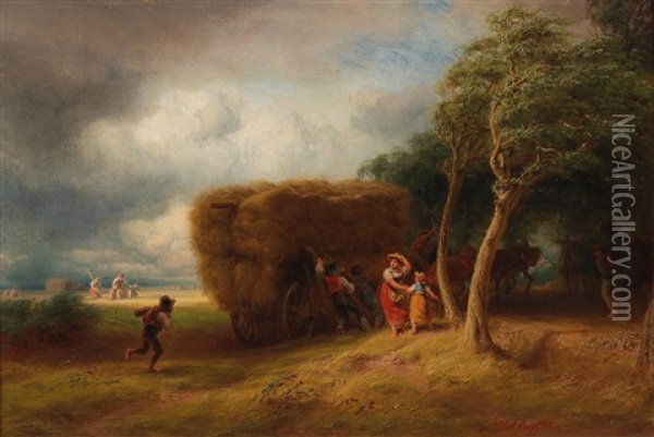 An Approaching Storm Oil Painting - Friedrich Wilhelm Pfeiffer