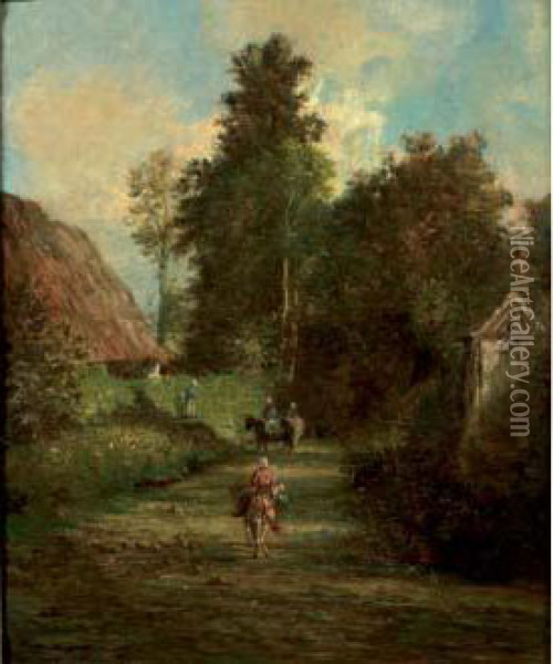 Un Chemin En Normandie Oil Painting - Constant Troyon