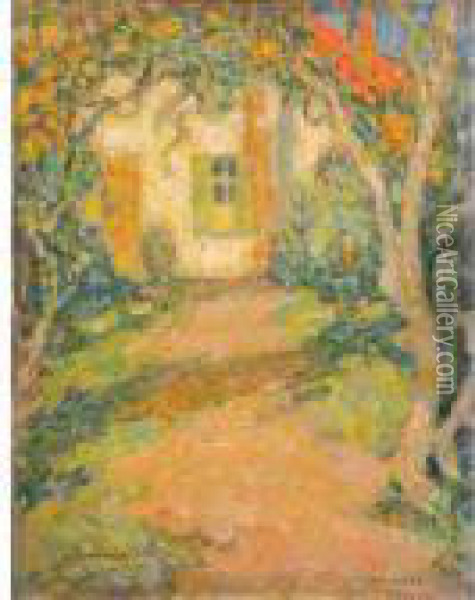 Allee Des Mimosas Oil Painting - Henri Eugene Augustin Le Sidaner