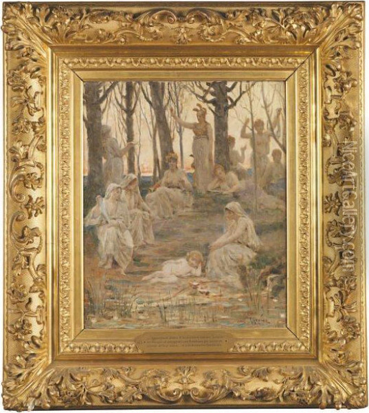 Cupidon Et Les Muses Oil Painting - Jules Garnier